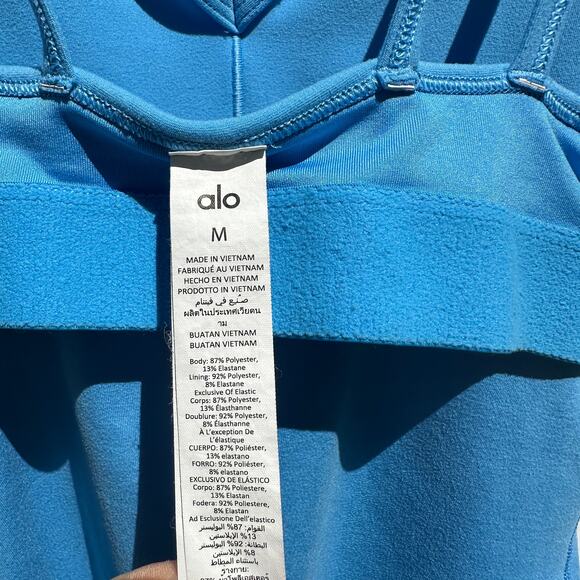 Alo Yoga Alosoft Suns Out Onesie Azure Blue Size Medium Limited Edition Romper - Picture 14 of 16